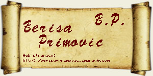 Beriša Primović vizit kartica